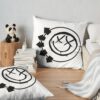 Blink The Eyes 182 Times Throw Pillow Official Blink 182 Band Merch