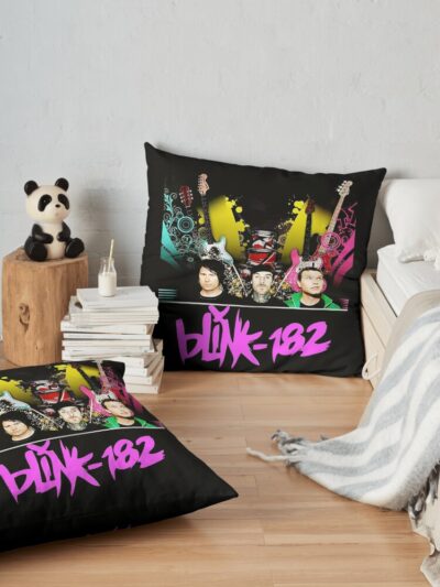 Pogo Blink 182,Blink 182 Shirt,Blink 182 T Shirt,Blink 182 Tee,Blink 182 Vintage,Blink 182 Shirt,Blink 182 Band Tee,Blink 182 Rock Show,Vinatge Style Shirt Throw Pillow Official Blink 182 Band Merch