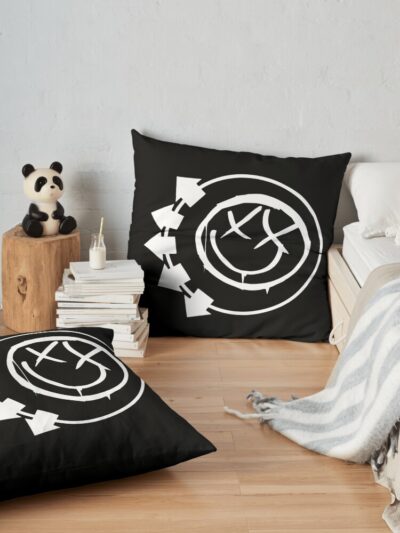 Blink Eyes 182 Times Throw Pillow Official Blink 182 Band Merch