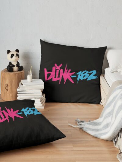 The Eyes Blink Record 182 Times Throw Pillow Official Blink 182 Band Merch