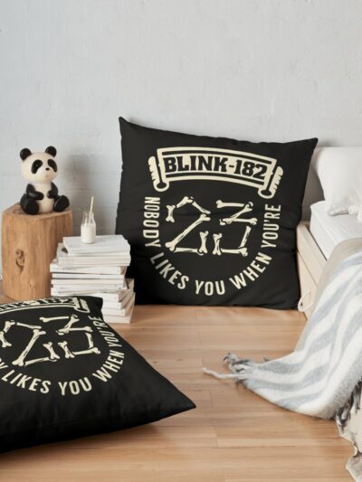 Blink The Eyes 182 Throw Pillow Official Blink 182 Band Merch