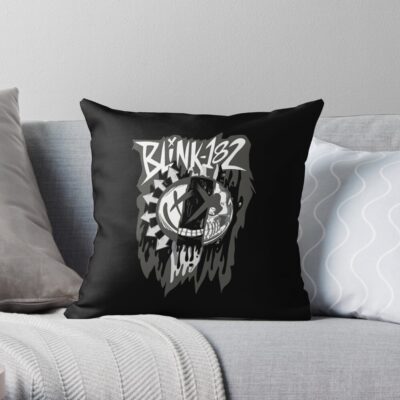 Bw Smiley Throw Pillow Official Blink 182 Band Merch