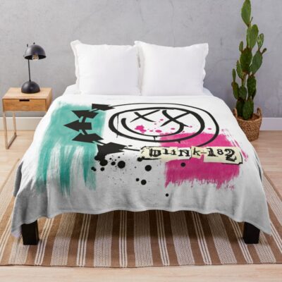 The Tour 'Blink-182,Blink182,Blink 182' Throw Blanket Official Blink 182 Band Merch